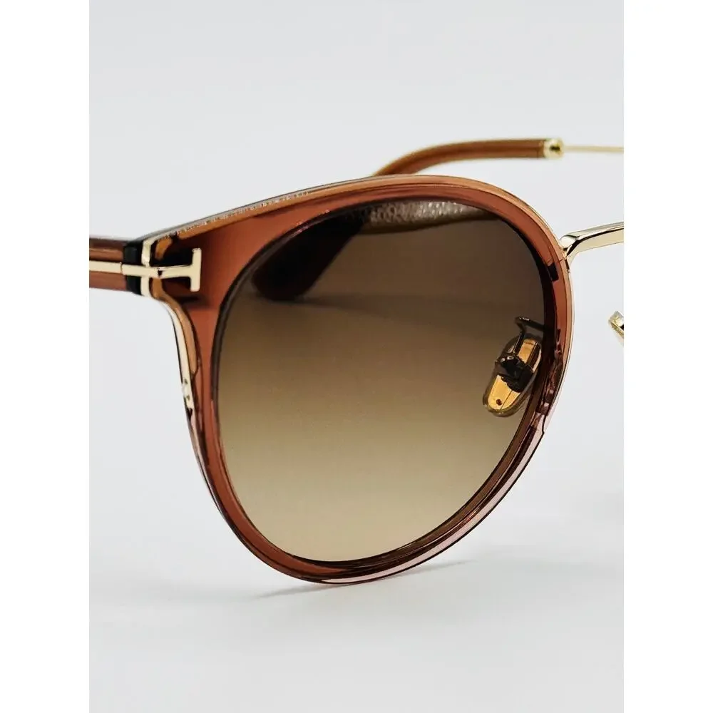 Tom Ford Sunglasses TF1244-K 45F Brown Round Brown Gradient Lens 54mm Asian Fit